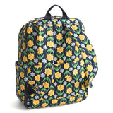 Vera Bradley Women's Premium Cotton Large Bancroft Backpack, Daffodils, One Size