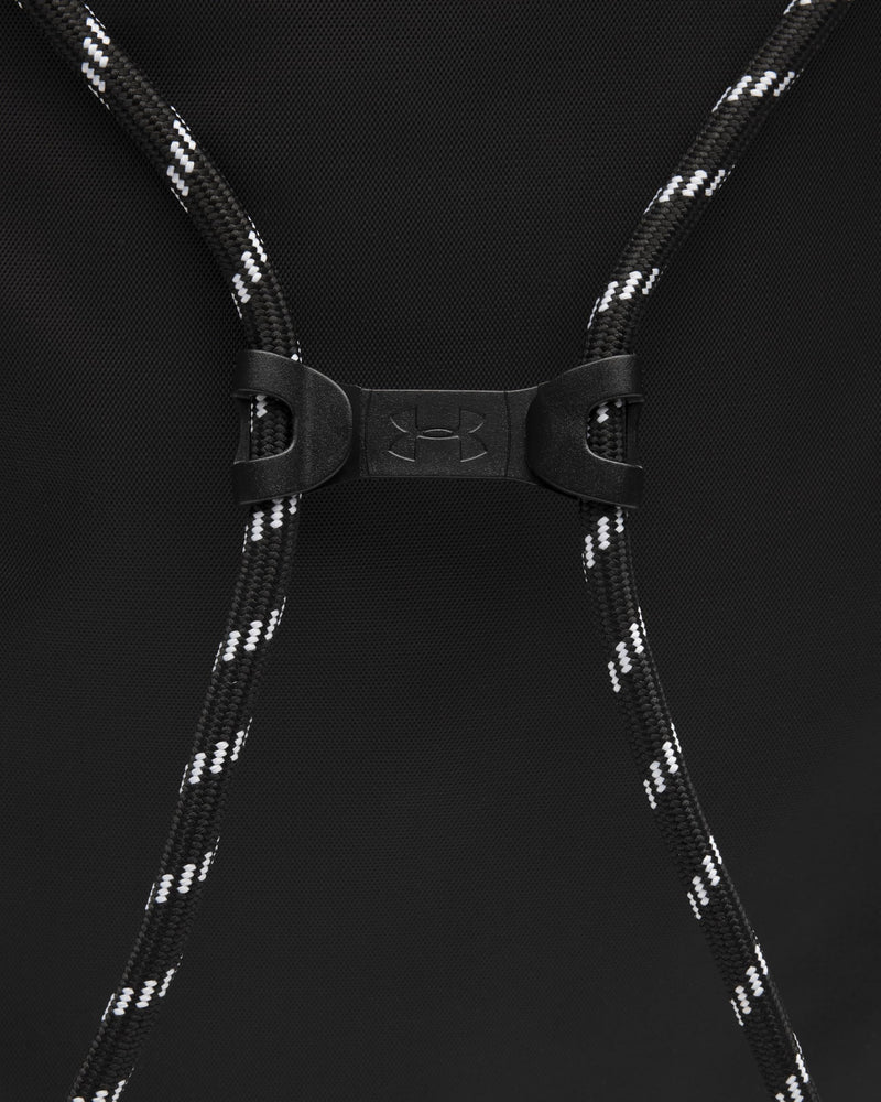 Under Armour Unisex Hustle Sackpack, (001) Black/Black/White, One Size Fits Most