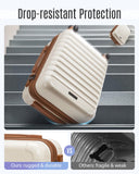 LIGHT FLIGHT Luggage Sets, Carry On Luggage 22x14x9 Airline Approved, Carry On Travel Bag Suitcases with Wheels, Expandable Hardside Lightweight Rolling with TSA Lock 2-Piece Set (DB/20),Beige