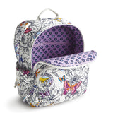 Vera Bradley Women's Small Banbury Backpack - Premium Cotton, Wing + Bloom, One Size