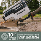 Igloo Premium Trailmate Wheeled Coolers 70 QT, Insulated Portable Cooler with Heavy Duty Wheels, 112 Can Capacity, Leak-Proof Rolling Cooler