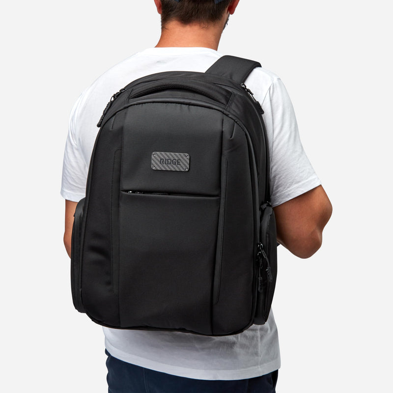 The Ridge Commuter Backpack | Travel & Work Backpack with Laptop Holder | RFID Blocking, Water Resistant, 15L - Black