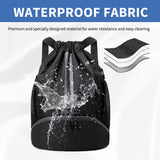 JELUTAR Drawstring Backpack Gym Bag with Shoes Compartment for Soccer, Basketball, Swim, Water-Resistant String Backpack Beach Cinch for Women Men