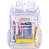abshoo Heavy Duty Clear Backpack for School Girls Transparent School Bookbag (Purple)