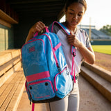 Rawlings Athletic Backpack, Columbia Blue/Pink, One Size