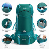 HOMIEE 50L Hiking Backpack Travel Bag Waterproof Camping Rucksack with Rain Cover Lightweight Backpacking Backpack