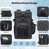 Jornova Insulated Cooler Backpack, 40L Leakproof Backpack with Double Compartments for Men & Women, Large Lunch Cooler for Camping, Beach, Travel, Picnic, Up to 48 Cans