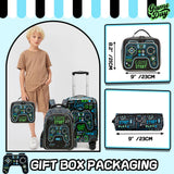 Homskiii Kid's Luggage Set 5 Piece Suitcase Set 16" Hardside Luggage with Spinner Wheels Boys Carry on Toddler Travel Rolling Luggage Airline Approved