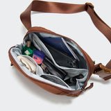 Pander Crossbody Sling Bag for Travel, Outdoor, and Everyday Use – Adjustable Strap, Lightweight Shoulder Bag, Saddle Brown