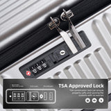 Kaleenie 29 Inch Aluminum Checked Luggage with Side Opening Zipper, 40 * 37 * 77cm, 113L, Lightweight Hardshell ABS+PC Suitcase with TSA Lock, 360° Universal Wheels, Dark Gray