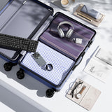 OLIXIS 24 Inch Luggage, Hardside Suitcase with Spinner Wheels, Lightweight ABS Hard Shell Checked Luggage, TSA Approved Lock, Expandable Medium Suitcase for Travel & Business–Blue