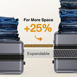 SHOWKOO Luggage Sets 3 Piece Hardside Expandable Lightweight PC Suitcase Sets with Double Spinner Wheels TSA Lock YKK Zipper, Sliver Gray