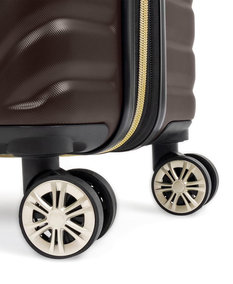 Kenneth Cole REACTION Madison Square Lightweight Hardside Chevron Expandable Spinner Luggage, Chocolate Brown, 20-Inch Checked