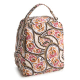 Premium Cotton Large Lunch Bag, Blooming Paisley, One Size