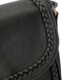 KKXIU Casual Flap Saddle Crossbody Bags for Women Small Handbags PU Leather Shoulder Bag Purse with Tassel (Z-Black)