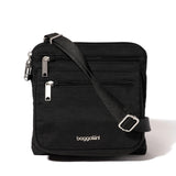 Baggallini Securtex Anti-Theft Crossbody 8.25" Small / 10" Large Travel Purse with RFID Card Slots & Cut-Resistant Strap