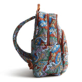 Vera Bradley Women's Premium Cotton Large Bancroft Backpack, Flowers + Feathers, One Size