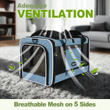 GAPZER Cat Carrier 18 x 11 x 11 Top Loading Soft-Sided Pet Travel Bag Over 15lbs, Portable Small Dog Puppy Car Crate 10 lbs, Chihuahua Kennel Carry Case, Kitty Cloth Cage Medium Cat Under 25 Blue