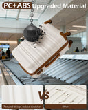 LONG VACATION 6 Piece Luggage Set Carry on Suitcase with ABS+PC hardshell, Spinner Wheels & YKK Zipper TSA Lock (BEIGE-BROWN, 6 piece set)