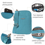 Modern Take Two RFID Crossbody - 5"x7" Lightweight Small Phone Wallet Crossbody Bag - Nylon Travel Purse