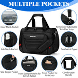 Underseat Carry On luggage Bag Airplanes Personal Item Bags Weekender Overnight Travel Tote Bag Shoulder Small Softside Carry on Luggage Travel Duffel Bags For Men Women -16 IN Black