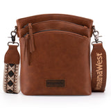 Montana West Crossbody Bags for Women Vegan Leather Western Cross Body Bag Handbag Shoulder Purse with Detachable Guitar Strap MWC-185DBR