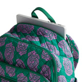 Vera Bradley Women's Bancroft Backpack - Premium Cotton, Iconic Paisley Green Jacket, One Size