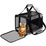 EXPAWLORER Large Cat Carrier Dog Carriers Soft for Small Medium Cats Puppies Up to 20lbs, Airline Approved Pet Carrier Soft-Sided Collapsible Pet Travel Carrier Fit 2 Kitties (Black)