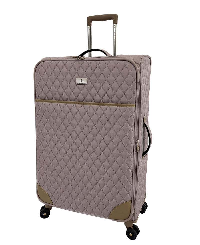 London Fog Queensbury Softside 28" Expandable Spinner, Rose Gold