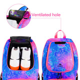 MATEIN Basketball Bag, Sturdy Soccer Bag with Ball Holder & Shoe Compartment, Large Basketball Backpack for Training Equipment, Water Resistant Sports Ball Backpack Fits Volleyball Football, Colorful