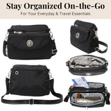 Baggallini Women's Calais Crossbody Bag, Black Cheetah Emboss