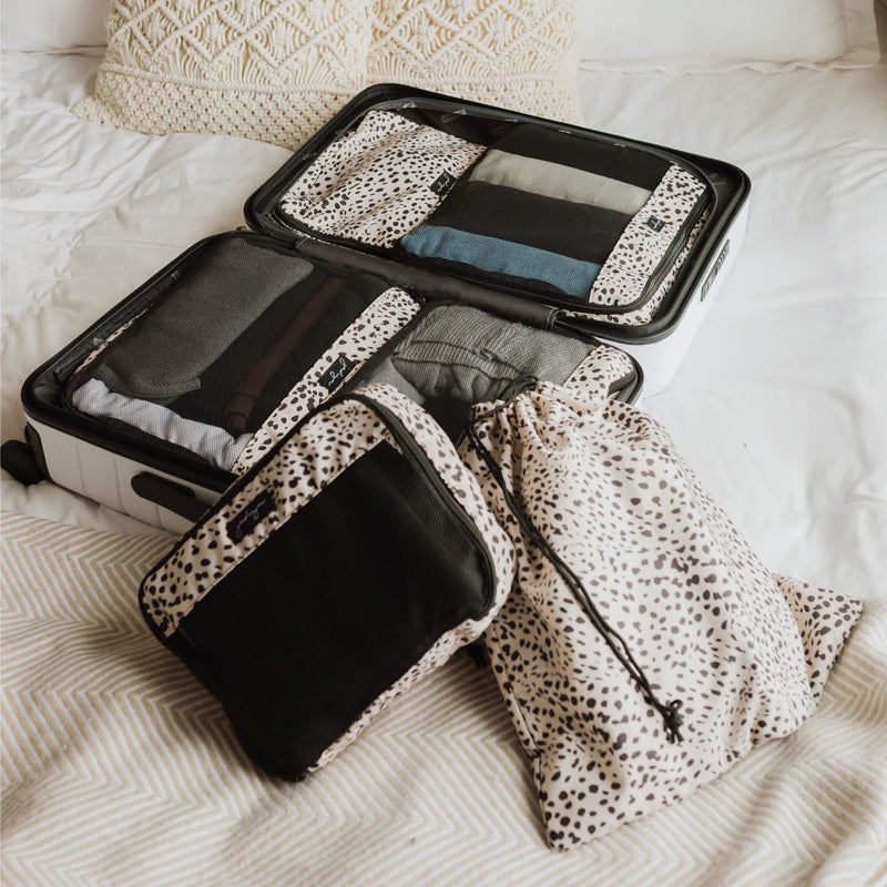 Jadyn Packing Cubes for Travel, 6-Piece Large Packing Cube Organizer Set for Suitcase, Duffel Bag, Luggage, Multiple Sizes Travel Essentials (Cheetah Spot)