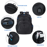 KROSER TSA Friendly Travel Laptop Backpack 18.4 inch XXXL Gaming Backpack Water-Repellent College Daypack Business Backpack with RFID Pockets & USB Port for Men/Women-Black