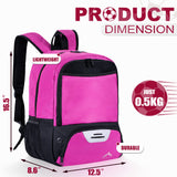 Himal OutdoorsSoccer Bag-Backpack for Soccer,Backpack for Football & Volleyball & Handball,Sports Bag with Separate Cleat and Ball Holder rose red