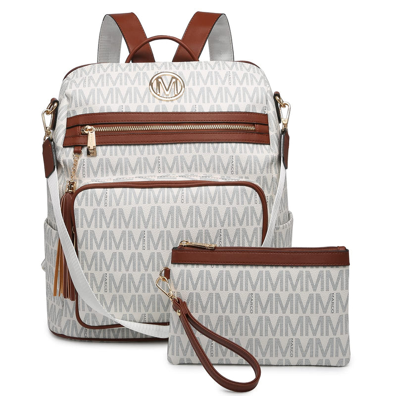 MKP COLLECTION Women Fashion Backpack Purse Convertible Large Rucksack Versatile Travel Shoulder Bags Handbag Set with Tassel
