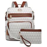 MKP COLLECTION Women Fashion Backpack Purse Convertible Large Rucksack Versatile Travel Shoulder Bags Handbag Set with Tassel
