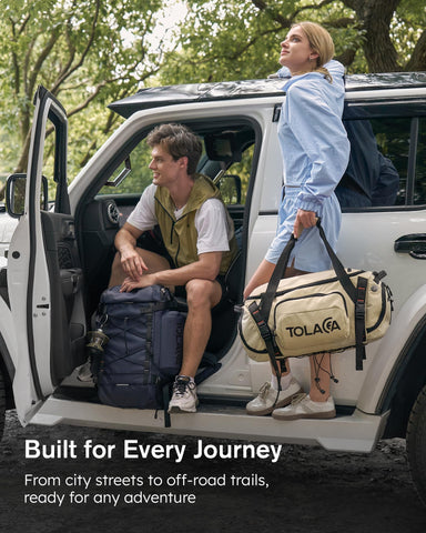 Tolaccea Gym Bag for Men & Women, 40L Duffle Bag Backpack for Travel Sports with Shoe Compartment, Wet Pocket & Extra Laptop Bag for 15.6'', 3-in-1 Sport Workout Duffel Carry On for Airplane (Khaki)