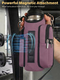 AORTDES Magnetic Gym Bag Water Bottle Holder for 18-40 oz Bottles, Neoprene Pouch with Phone Pockets, Workout Gym Accessories for Men Women,Small Gym Bag Essentials (Dusty Mauve)