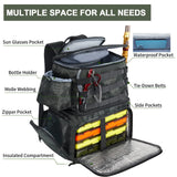 MATEIN Fishing Backpack, Water Resistant Tackle Storage Bag with Rod Holders & Cooler, Fishing Gifts for Men