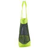 Eastsport Mesh Classic Tote Beach Gym Shopping Shoulder Handbag Bag, Indigo/Neon Yellow