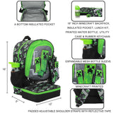 BIOWORLD, Boys, Five-Piece 16" Backpack Set For School & Travel (Little Kid/Big Kid), Green, One Size