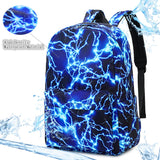 mezhsa Boy School Backpack Elementary Middle Lightning Bookbag Laptop Teenager Waterproof Lightweight 17 Inches (1-Blue)
