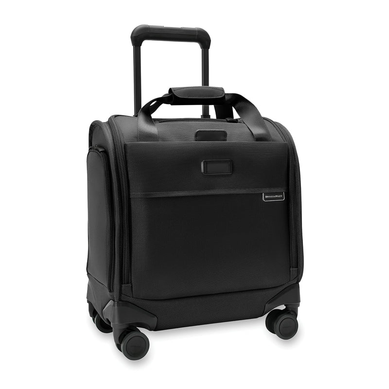 Briggs & Riley Cabin Spinner - Carry On Luggage for Travel, Suitcases with Wheels, Softside Rolling Bag for Men & Women, Fits Under Plane Seat, Interlocking Handle - Baseline Collection, Black