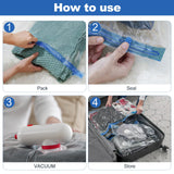 VMstr 15 Pack Travel Vacuum Storage Bags with USB Pump, Vacuum Packing Seal for Luggage and Suitcase, Space Saver for Clothes and Clothing Travel