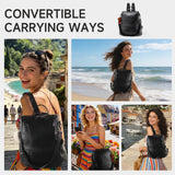 CHERUTY Women Backpack Purse PU Leather Anti-theft Casual Shoulder Bag Fashion Ladies Satchel Bags(Black)