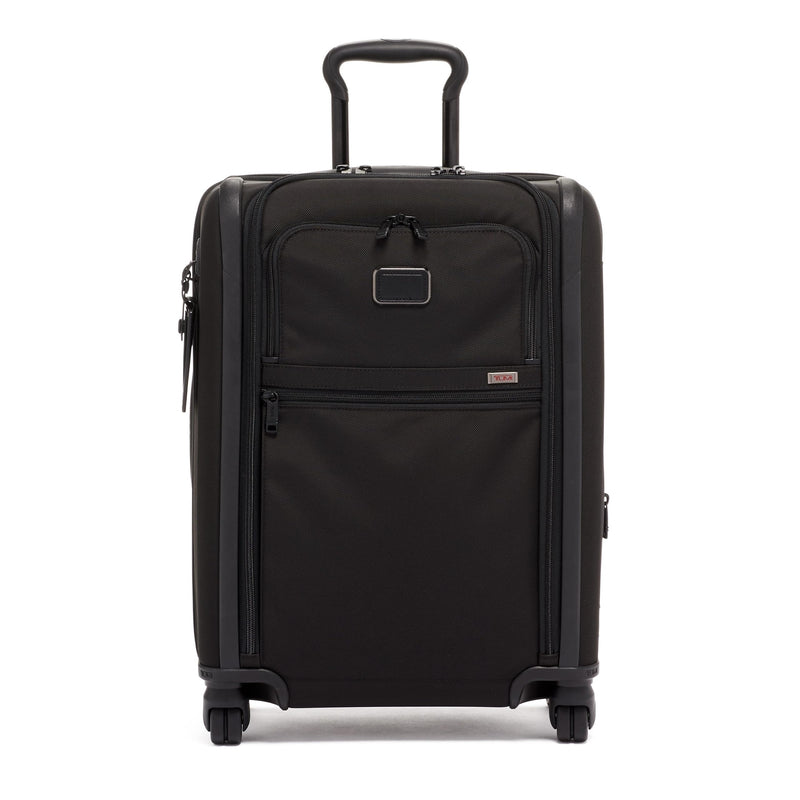 TUMI - Alpha Large Dual Access Expandable 4-Wheeled Carry-On Luggage - Zipper Expansion - Durable and Lightweight Travel Suitcase - TSA Lock Tracer - Dark Black