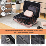 Merax Luggage Set 4 Piece, Hardshell ABS Suitcases with 8 Silent Spinner Wheels, Durable and Lightweight Travel Luggage for Family Trips