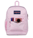 JanSport Cross Town Plus Backpack - Large Main Compartment, Side Water Bottle Pocket, 15-Inch Padded Laptop Sleeve - Pink Ice