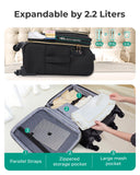 BAGSMART Carry On Luggage 20 Inch,Softside Expandable Suitcase with Spinner Wheels, Luggage 22x14x9 Airline Approved Rolling Lightweight Suitcases for Women Men, Compact Carry-On (Black)