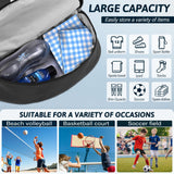 Champhox Soccer Bag, Youth Soccer Basketball Bag with Compartments Drawstring Backpack for Football Volleyball Gym Training Easter Gifts (Black)